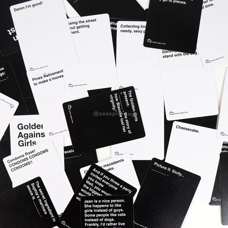 180 Unofficial Golden Girls Cards Against Humanity Expansion Card Game Custom Printing
