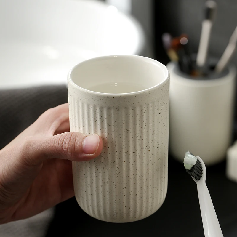 
Wholesale custom bathroom ceramic mouthwash water cup Manufacturer colored glaze ceramic mug, household 300ml 10oz 