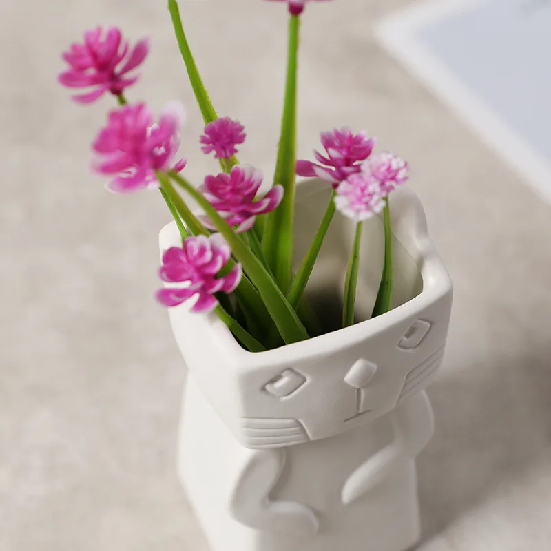 
Household modern style ceramic vase dry flower pot home office desktop decor lovely art design porcelain vase creative gifts 