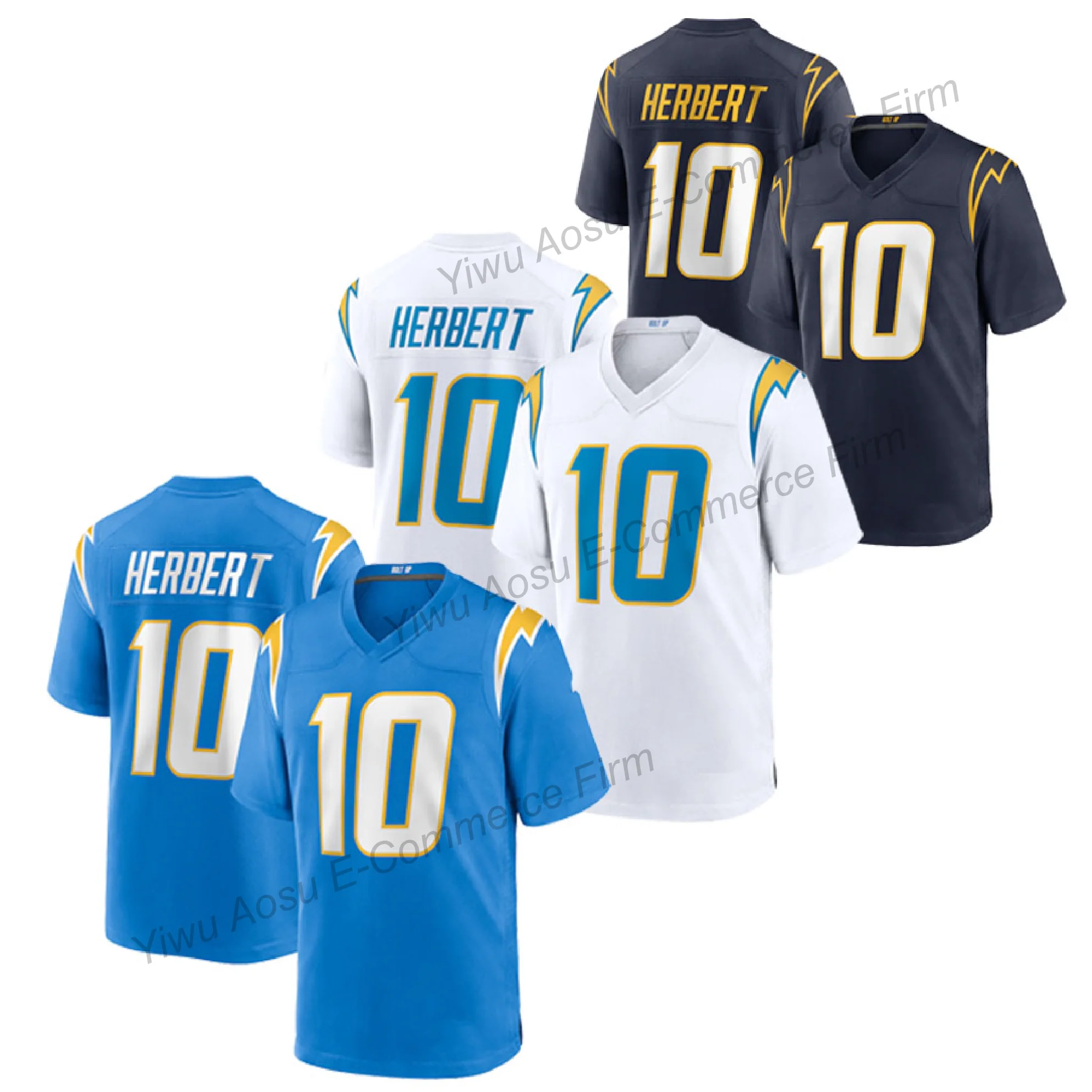 2024 Justin Herbert Los Angeles 10 # Player Game Jersey Высококачественная Американская Футбольная майка