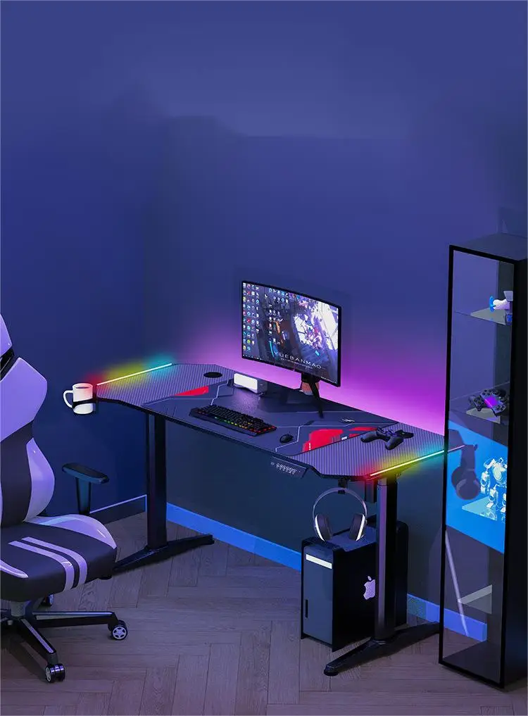 Standing computer desk commercial office lifting table multi-functional game gaming table electric lifting table wholesale