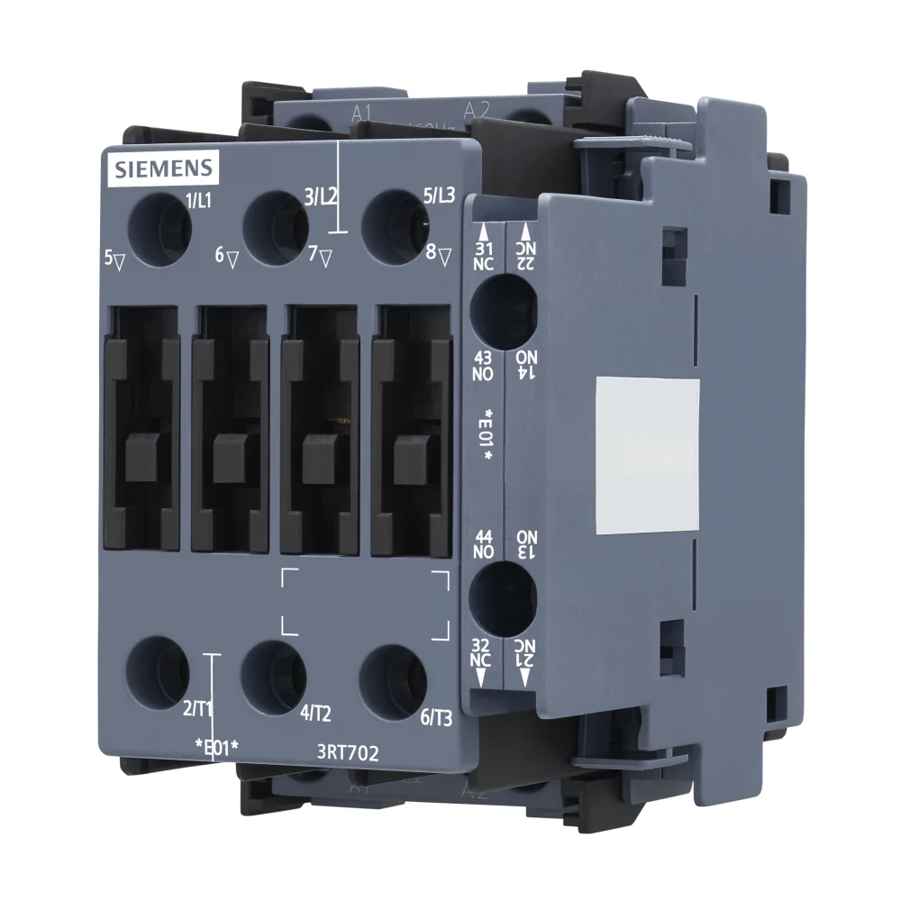 Contactor AC-3 18A/7 5kW 400V 1NO 1NC AC 220V 50/60Hz size S0  screw terminal 3RT7025-1AN25