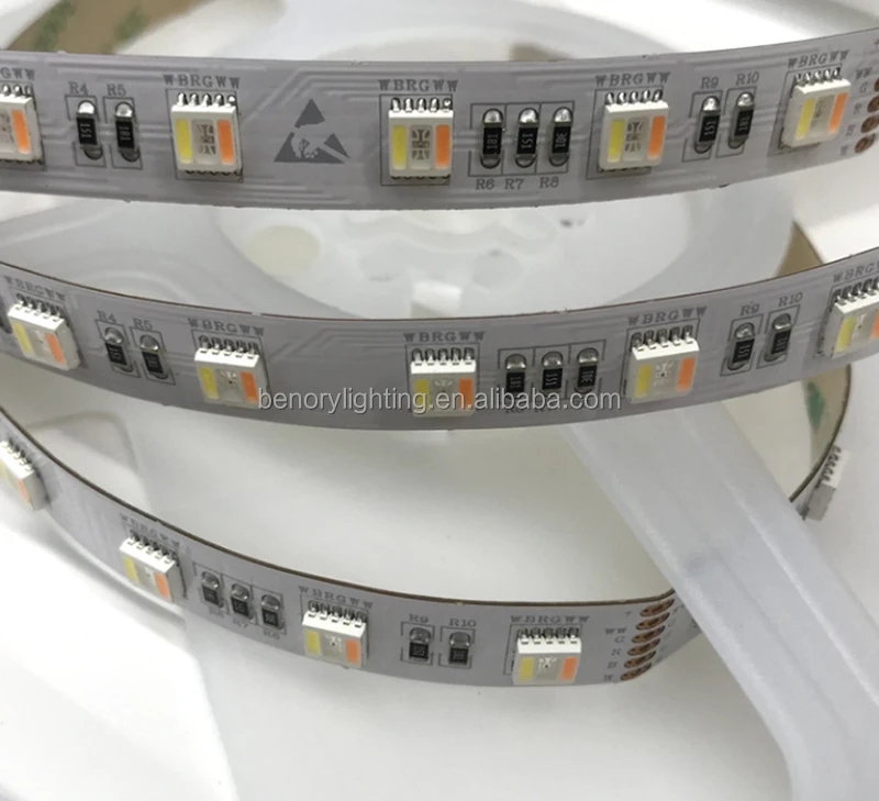Benory Factory 5050smd 5 in 1 RGBCCT 96leds/M 36W/M KNX Dali PWM DMX512 LOXONE Dimmer 24V Smart flexible LED Strip light