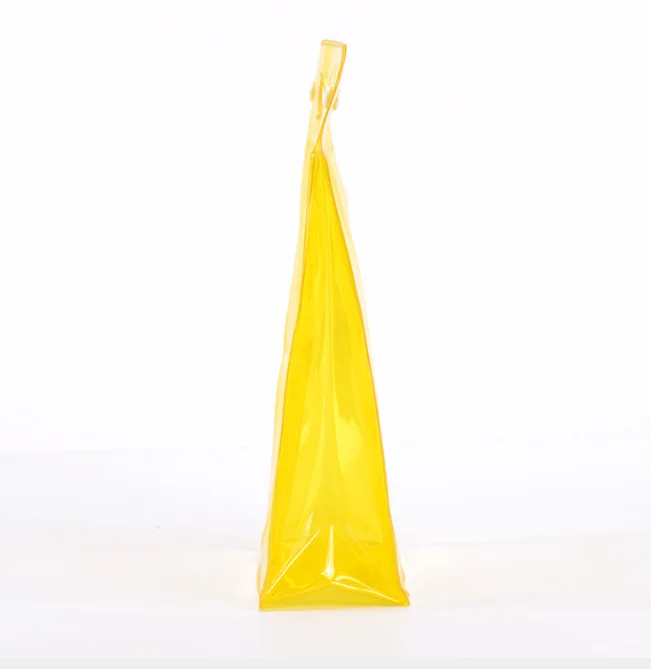 2024 New Trend Transparent PVC Clear Bag Cute Colorful Neon Pink Travel Wash Cosmetic Makeup Pouch with Button and Handle