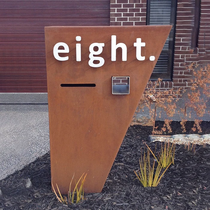 Открытый Ржавый металлический почтовый ящик садовые почтовые ящики Corten стальной и номера