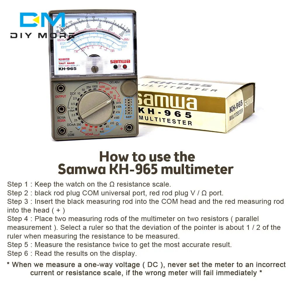 KH965 Analog Multimeter Universal Meter Pointer Display Electrical Tester AC DC Voltage Current Resistance With Test Pen Buzzer