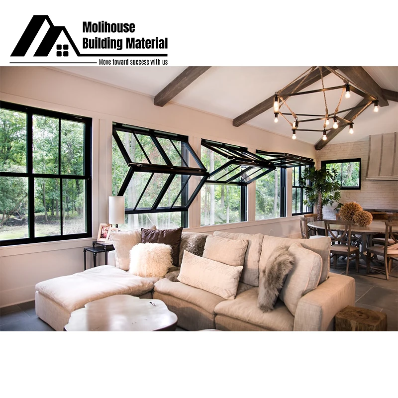 Professional Manufacture Aluminium Internal Bi Fold Up Glass Bifold Window Vertical Kitchen Bar Folding Windows