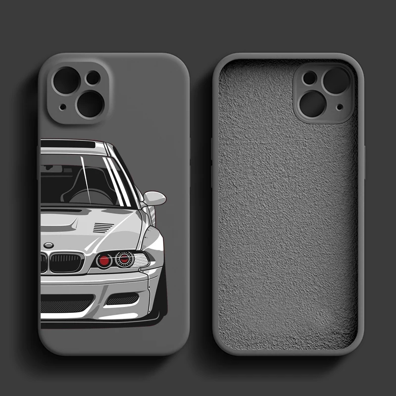 Автомобильный чехол для телефона JDM ДЛЯ iPhone 15 14 13 Pro 12 11 Xs X XR Max 8 7 SE с тканью Силиконовые чехлы мягкая