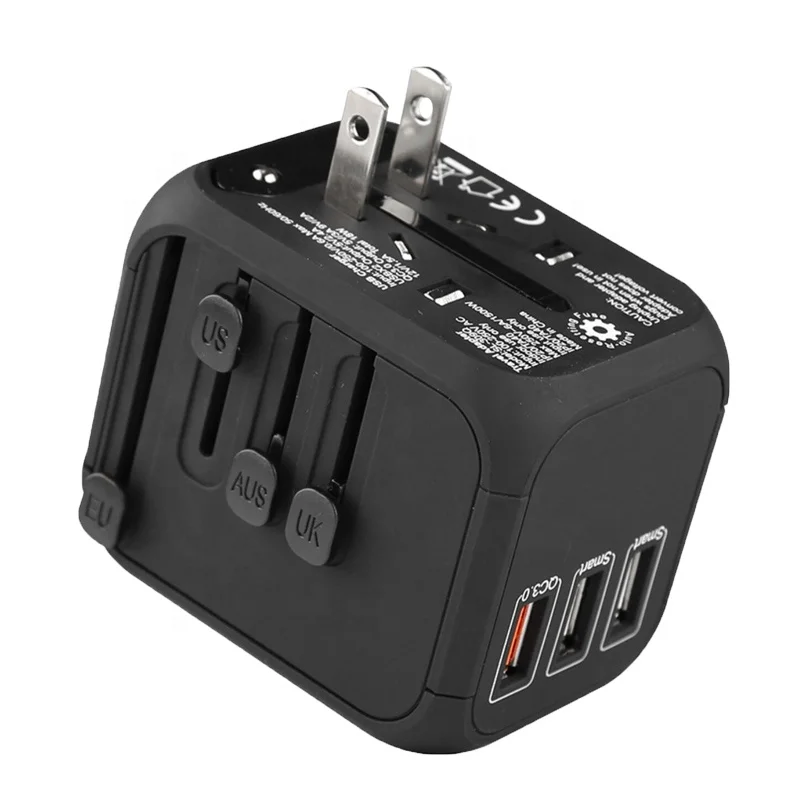 Universal Adapter  With 3 USB Ports Plug Travel Power Socket Converter Outlet All in One Worldwide Use US/UK/EU/AU For Travel