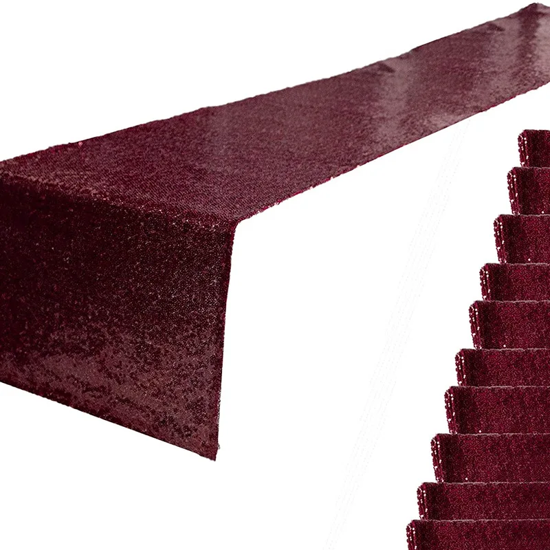 100% Polyester Rose Gold Sequin Table Cover Table Runner