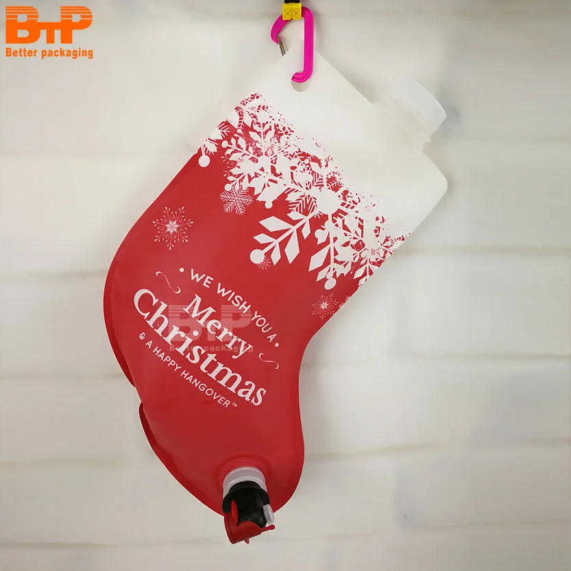 Customized 3 litres 5 litres 10 litres plastic tap bag in box beverage packaging with handle spout pouch re-filling bag