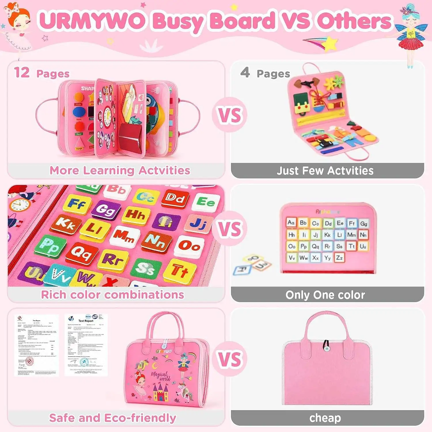 Educational felt busy board toys 25 in 1 baby busy board accessories weather letters animals busy board for kids