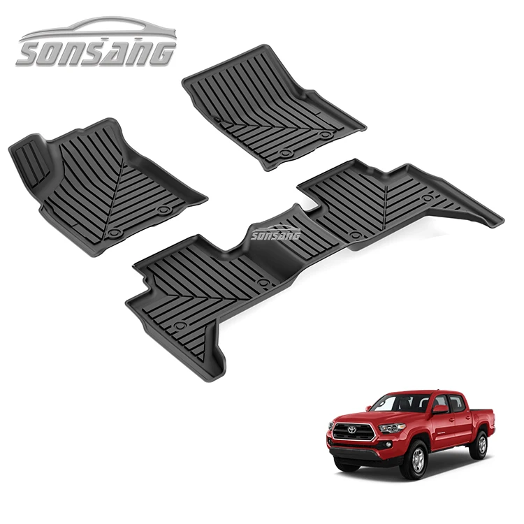 SONSANG Luxury TPE Car Floor Mats Waterproof 3D 5D All Weather Slip Original Rubber Luxury Mat Foot Car for Tacoma Auto Mats