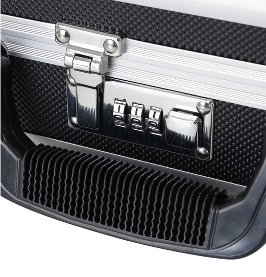 Aluminum alloy storage box with soft egg cotton protection and password lock,  we apon transport box31*11*26cm