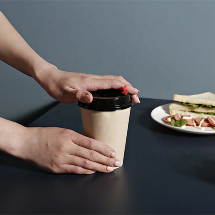 disposable PE/PLA Single Wall coffee Milk Tea bamboo fiber natural colour Paper Cup400ml  500ml