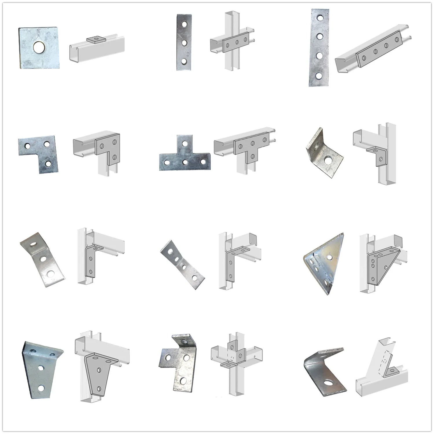 Zinc Plated or HDG Base Plate for Strut Channels