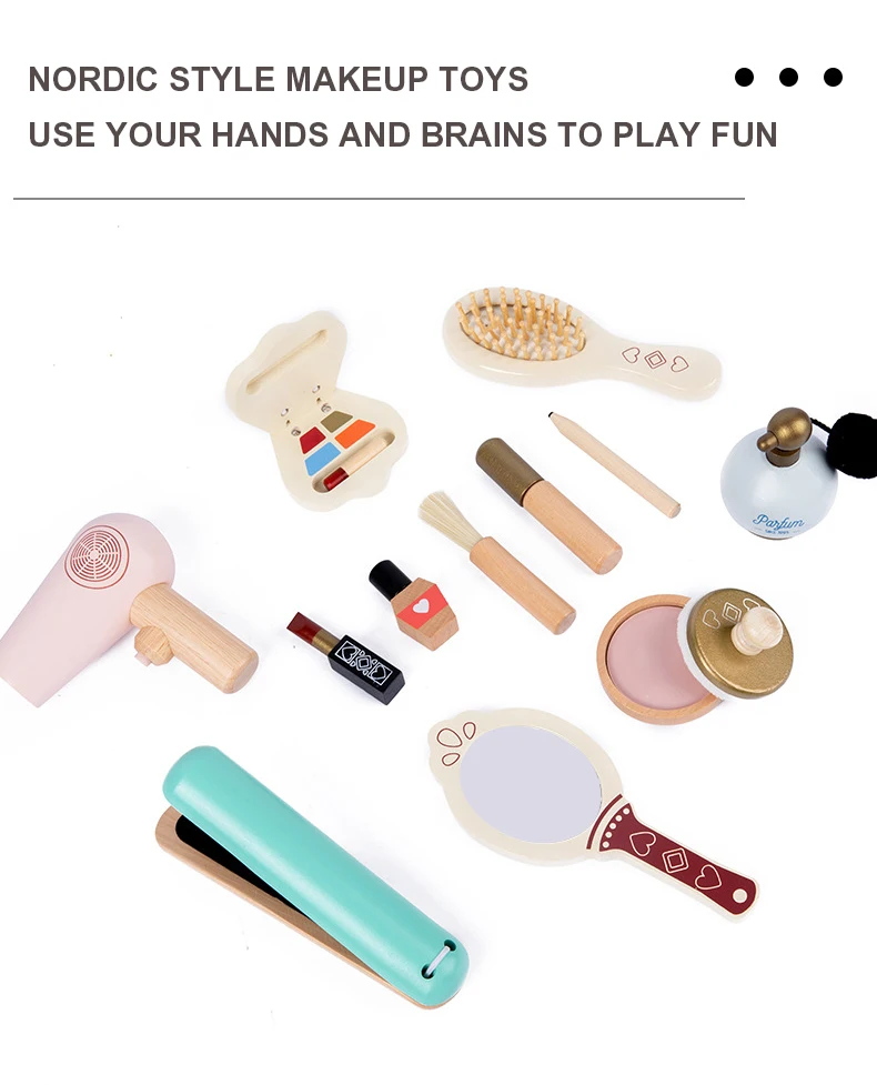 Детские игрушки для макияжа, девочка, ролевая игра, деревянный набор для макияжа, игрушка для принцессы