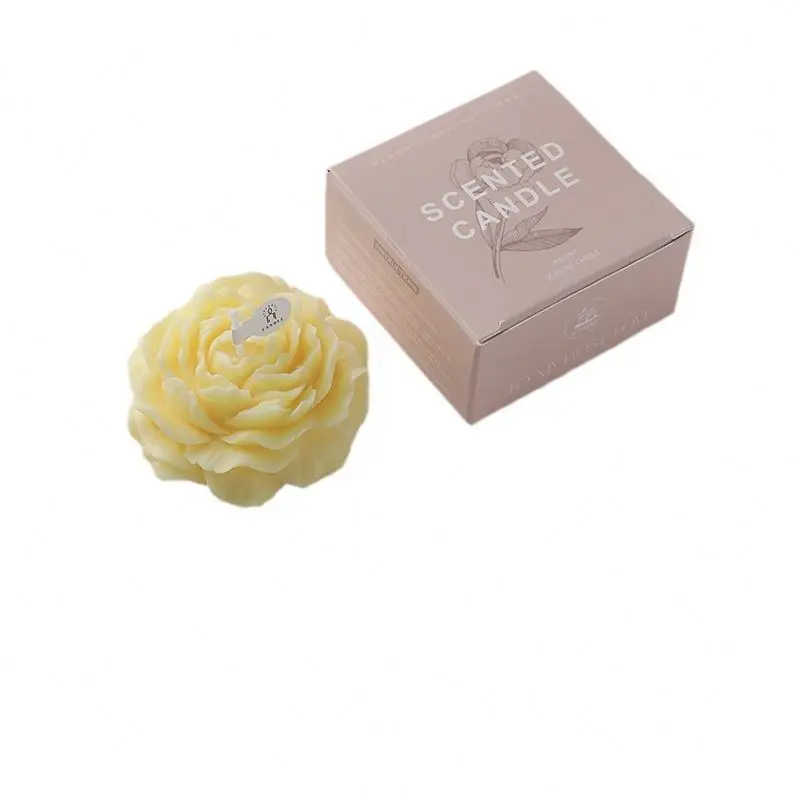 2024 New  Decorative Flower Candle Perfumada Aromatherapy Peony Shaped Flower Scented Candle For Wedding Celebration Home Decor