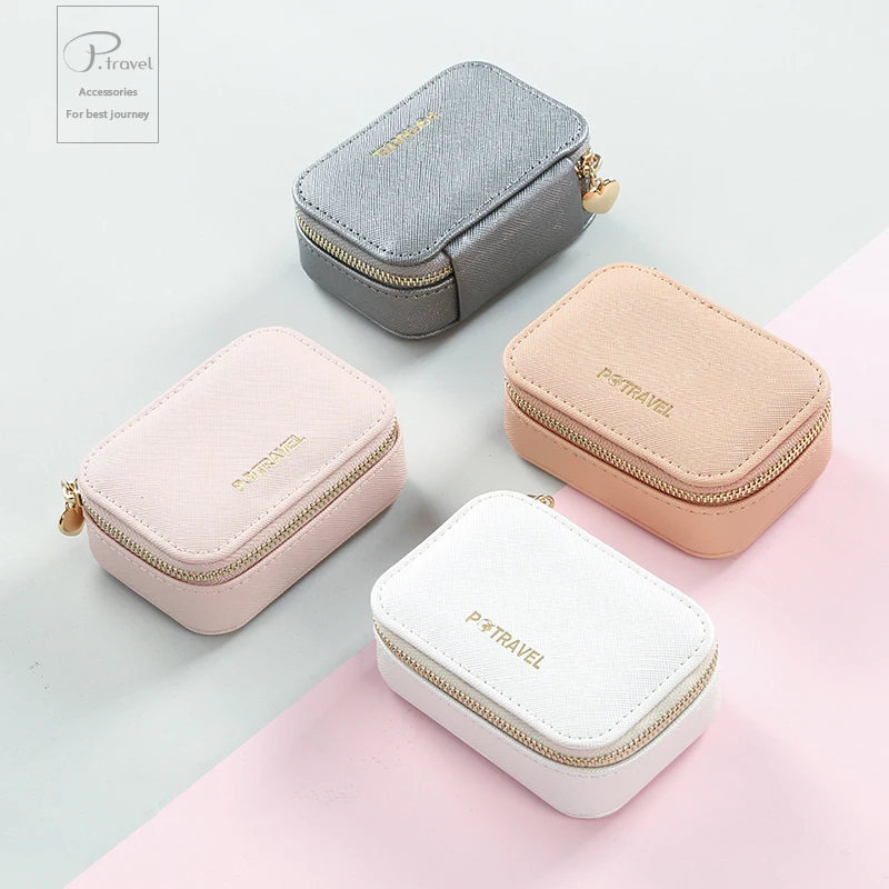 Portable PU Makeup Case Lipstick Stock Case Holder Organization With Mirror