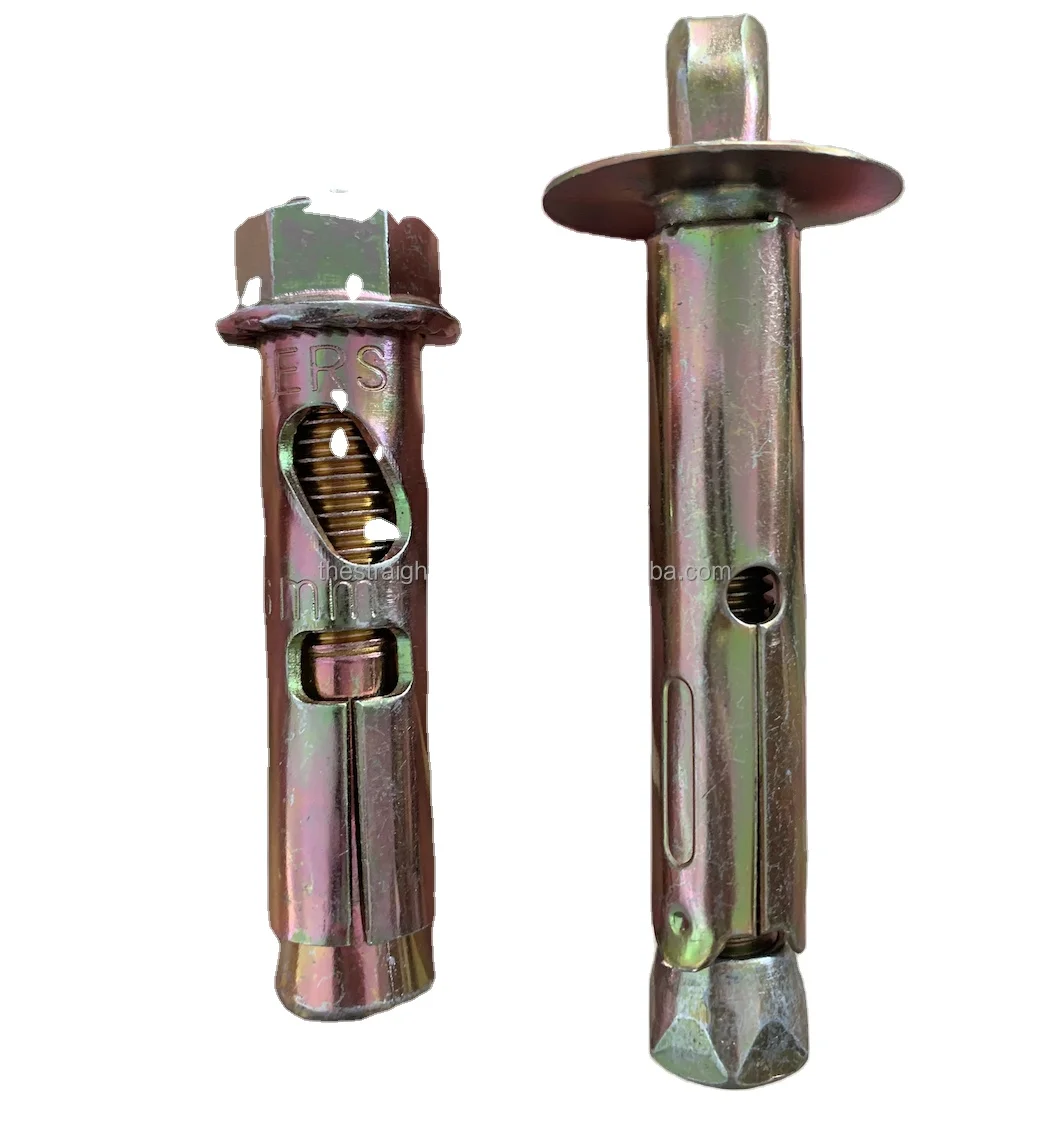 12 мм x 130 мм (резьба М10) Желтая цинковая Шестигранная муфта анкер