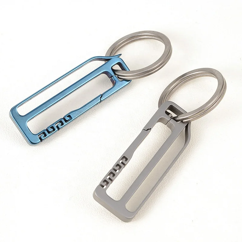 Durable and secure mens belt loop keychain titanium alloy belt clip key holder with key ring