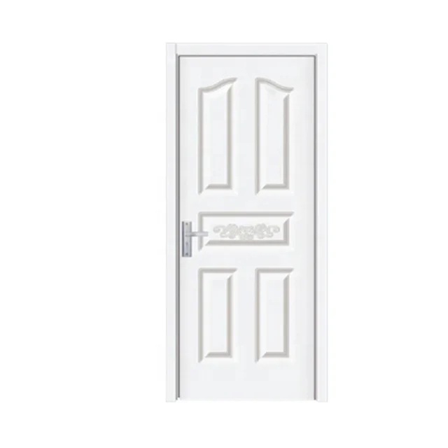 Cheap Price PVC Prehung Interior Wood Doors Fully Finished American Panel Steel Door For Bedroom