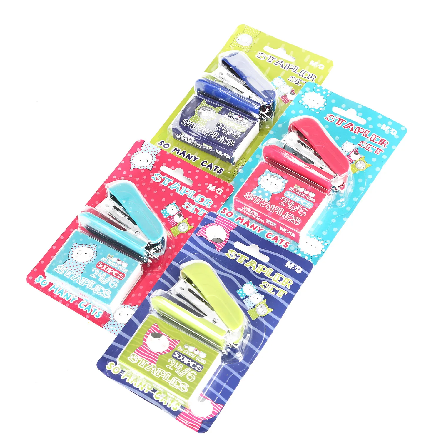 Hot Selling Good Quality M&G 24/6 Mini Color Stationery Student Stapler Set For School Supply