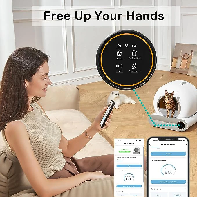 Real-time Video Auto Self-Cleaning Automatic Cat Toilet App Control Tuya Smart Application Pet Smart Cat Litter Box