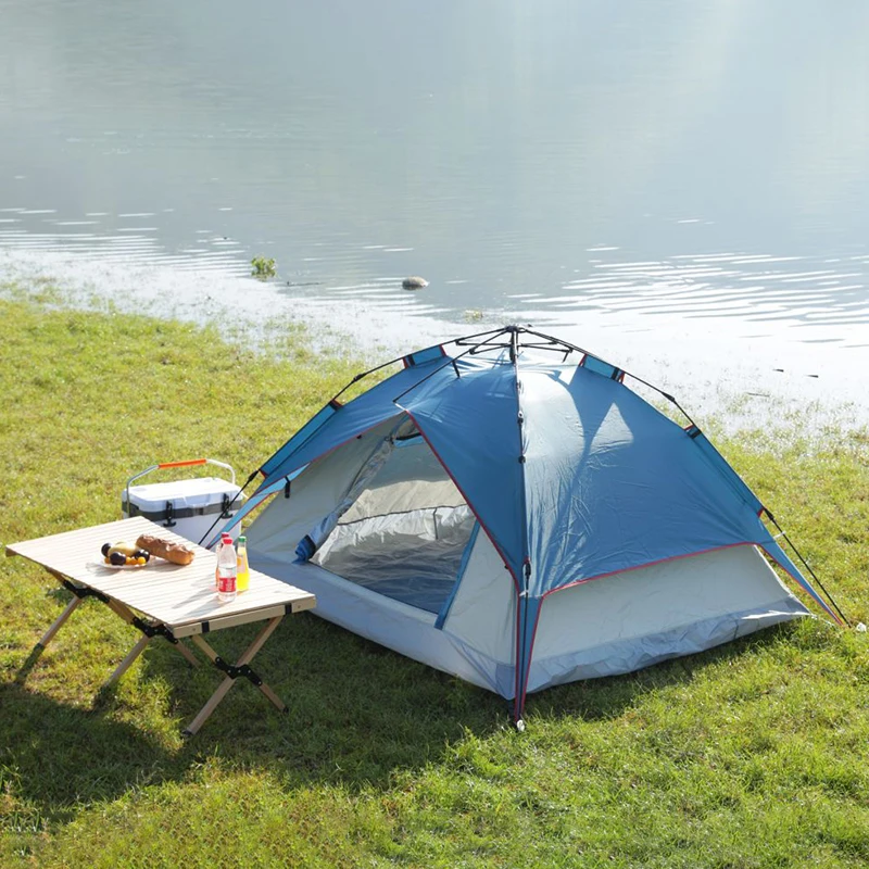 Wholesale Family Waterproof Double Layer Camping Tent 2-Person Automatic Outdoor Fast Automatic Tent