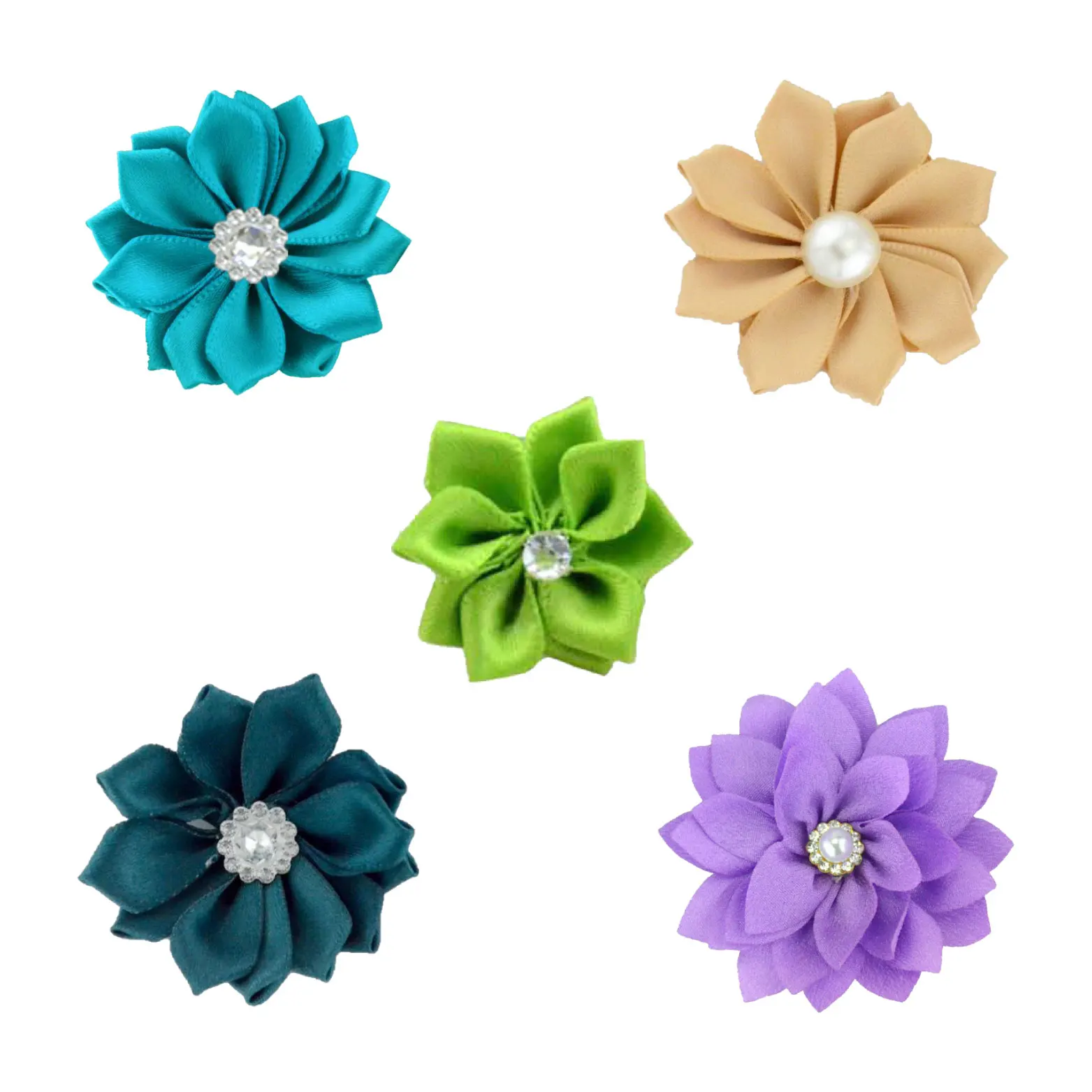 Didamao Hair Accessories Pearl Decorative Artificial Silk Rose Flowers For Headband