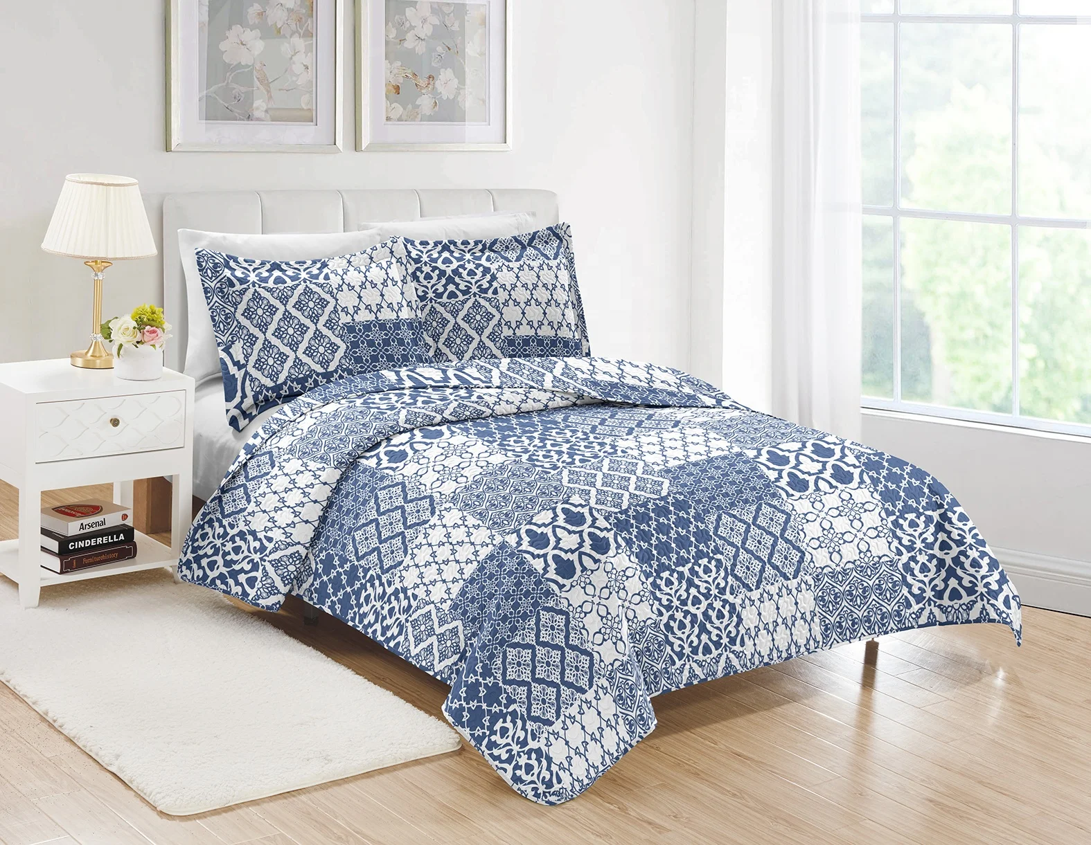 quilt Factory wholesale King/Queen 3pcs microfiber quilted home bedding bedspread bedding set