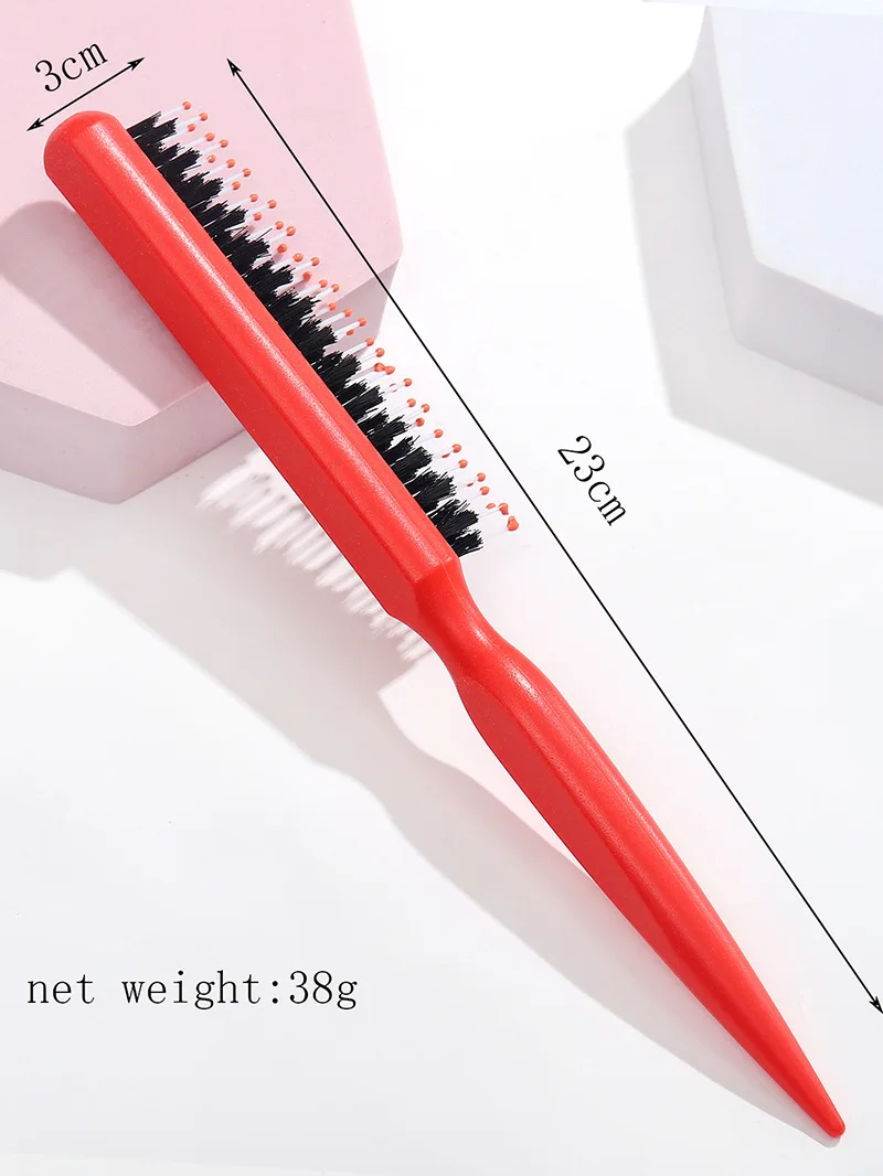 YUE  anti static Natural boar bristles organic detangling Hair roller brush hair brush Triple Teasing Comb