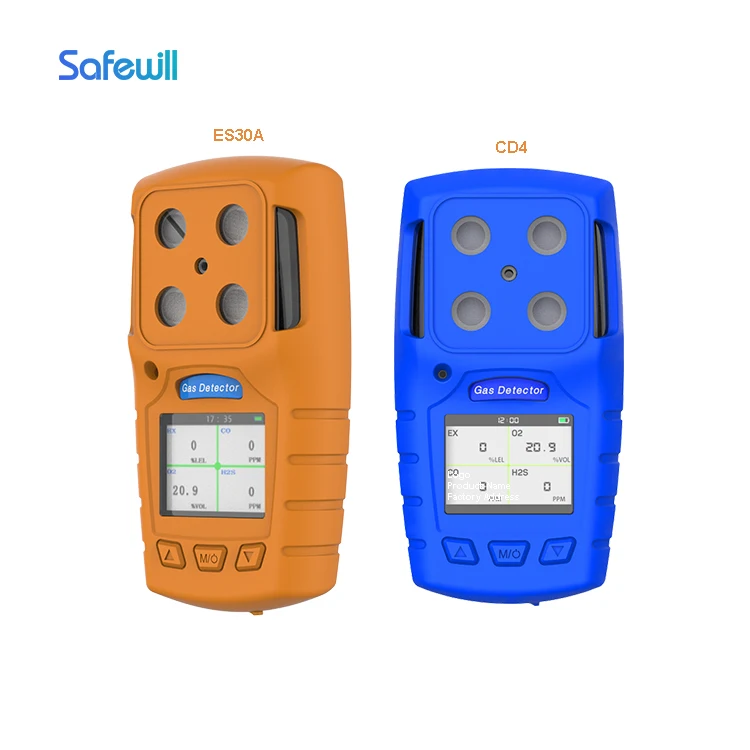 Safewill H2 Gas Leak Detector CO EX O2 H2S H2 NO NO2 SO2 NH3 CL2 O3 HCL PH3 HCN CO2 Portable Multi Gas Detector