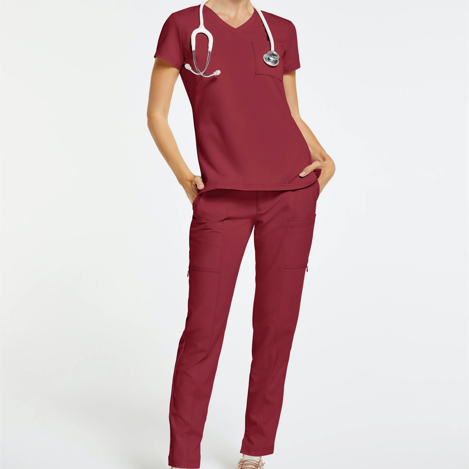Factory Supply Wholesale Spandex Clinic Nurse Uniform Hospital Scrubs Suit