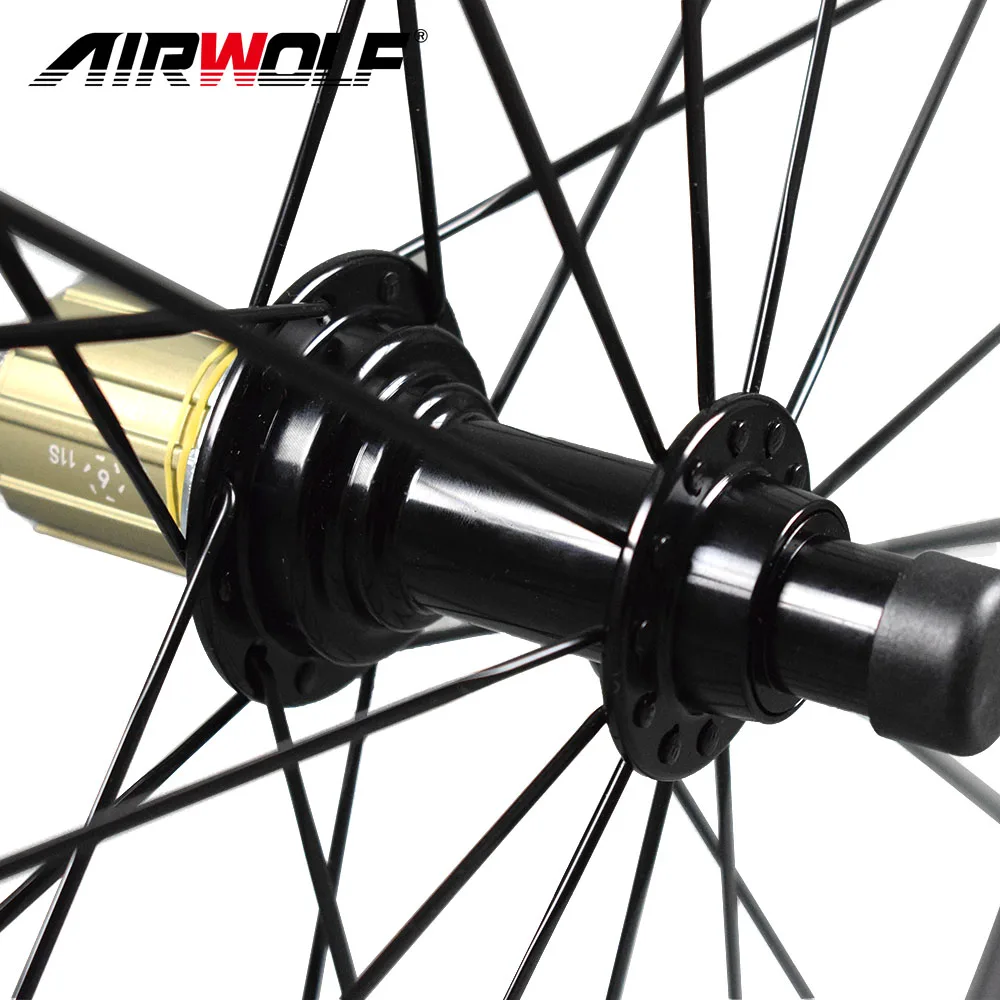 Airwolf Лидер продаж карбоновые велосипедные колеса 3K дорожные 38/50/60/88 с ободком высотой Колеса