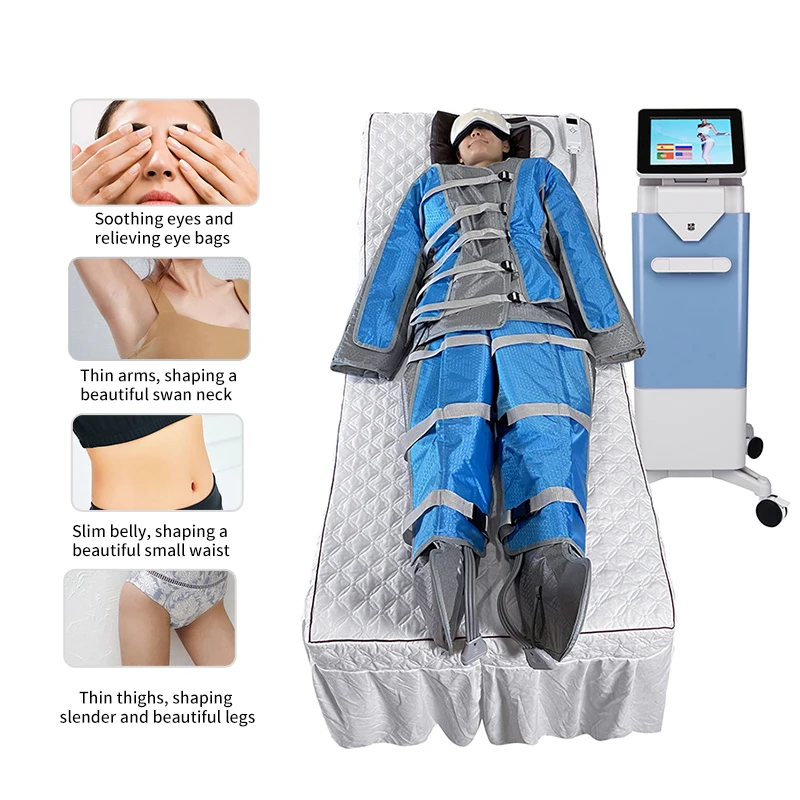 24 Blood Air Pressure Bag  Pressotherapy 3 In 1 Lymphatic Drainage Slimming Machine Balanced Air Press therapy weigh loss