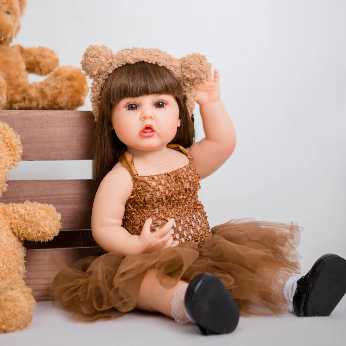 Lifelike reborn baby dolls 55cm soft silicone vinyl realistic reborn dolls toddler Girls for baby toy