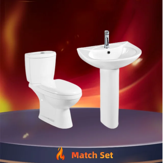 Cheap Africa Twyford Closed Couple Two Piece Toilet Basin Set Wc