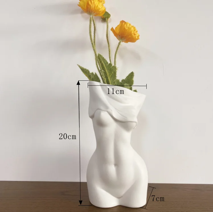 Современная Скандинавская керамическая цветная ваза в форме человеческого тела для украшения дома