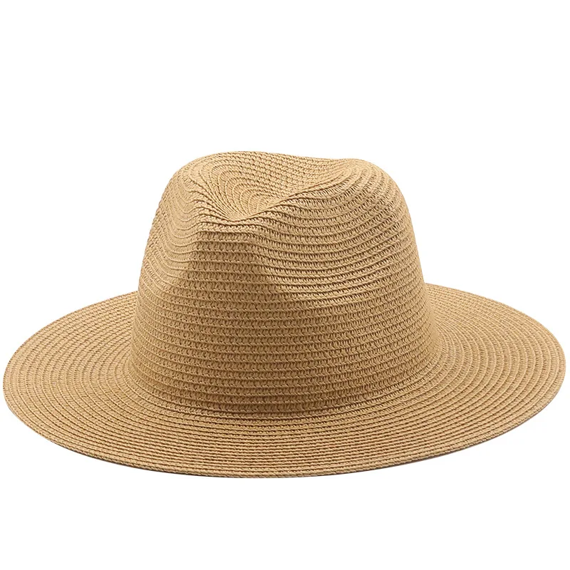Wholesale Pure Color Retro Cowboy Hat Outdoor Light Board Straw Hat Beach Sunscreen Hat