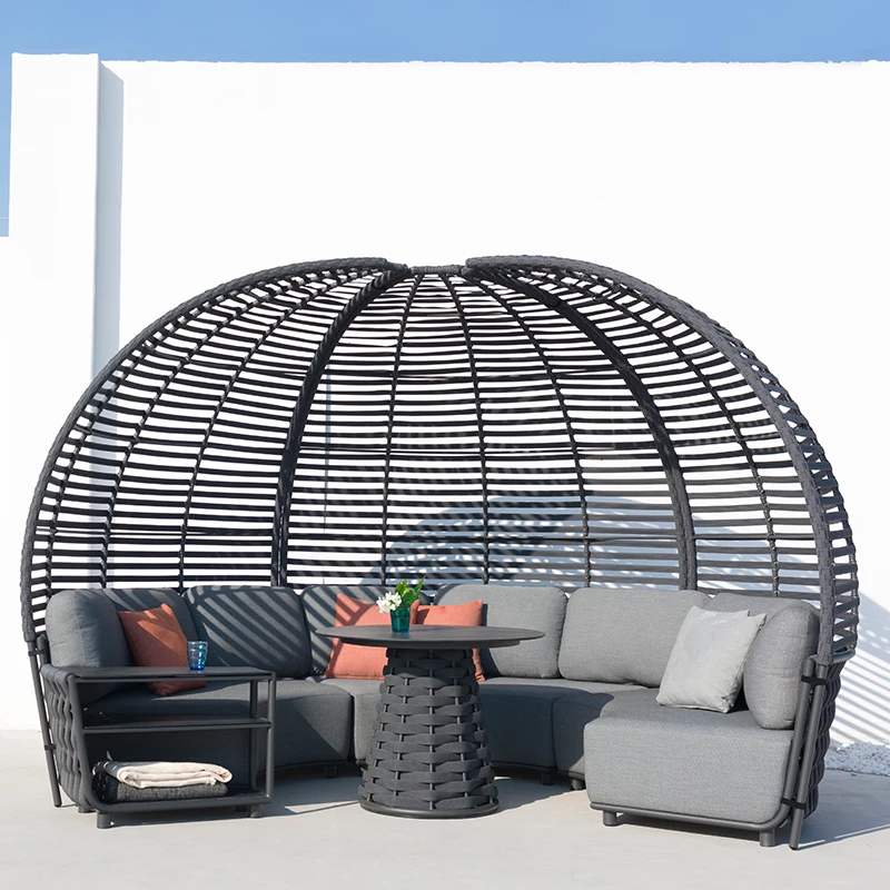 Роскошный диван Couture Jardin для виллы, гостиницы, проекта, уличная мебель для патио, секционный Средний диван с алюминиевой рамой