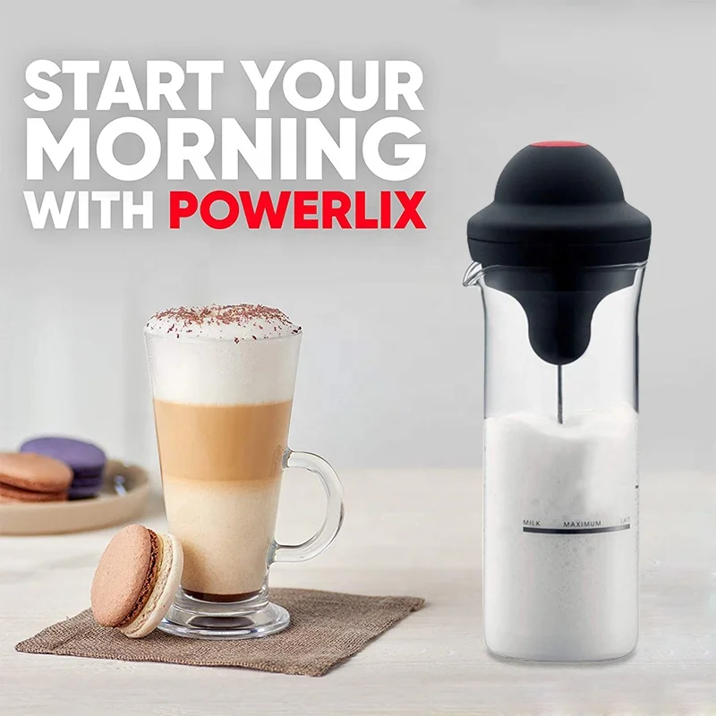 Amazon top seller stock glass cup stainless steel electric AA battery powered handheld portable milk frother