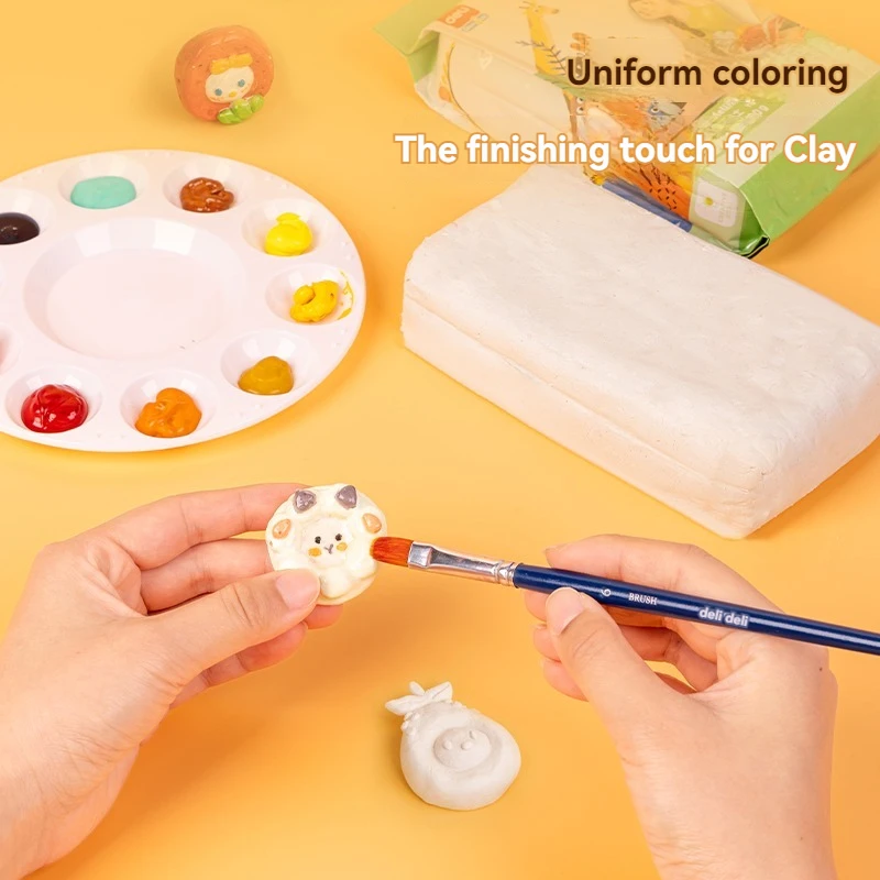 Deli YC125-A white No baking required Stone plastic clay Diy material package Clay sculpture clay tool set 24pcs per carton set