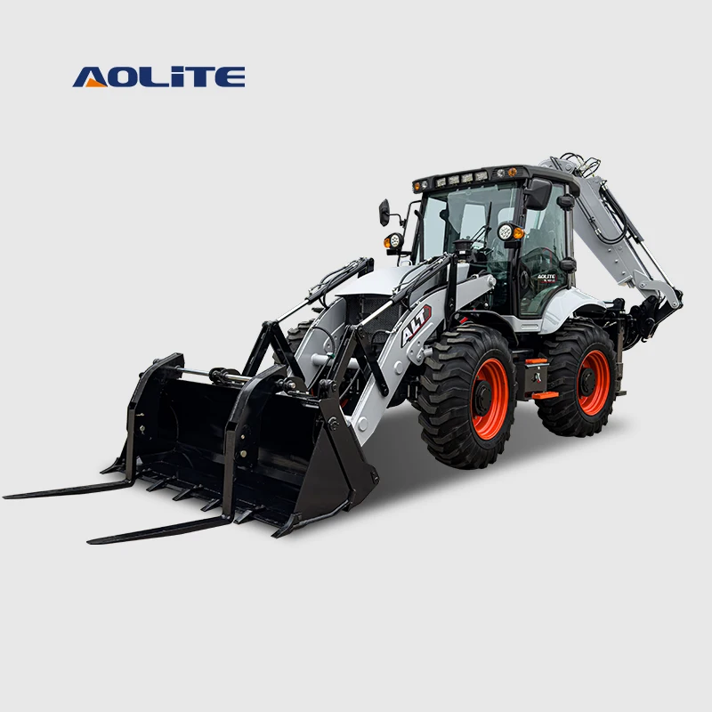 AOLITE ALT CE Chinese new 2.5ton 2 ton mini articulated diesel backhoe excavator loader tractor small front end wheel loader 4x4