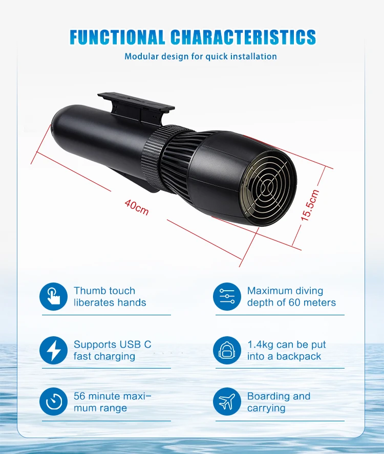 500W Underwater Scooter Portable Design Electric Diving Under Fast Speed Underwater Water Sea Scooter