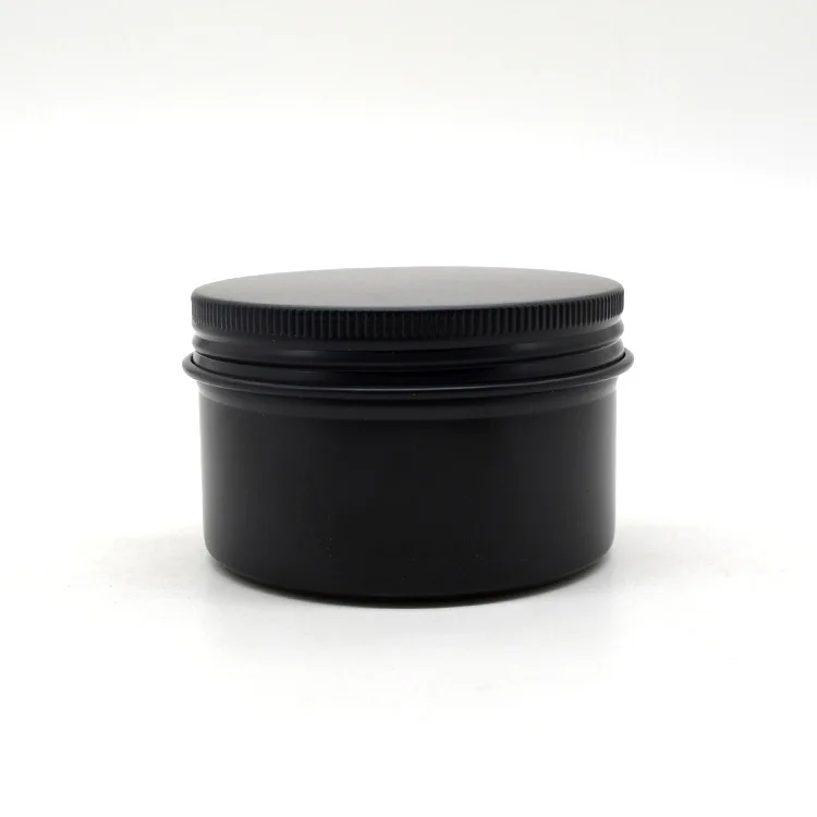 
Different size matte black color aluminum cosmetic round jar for pomade 