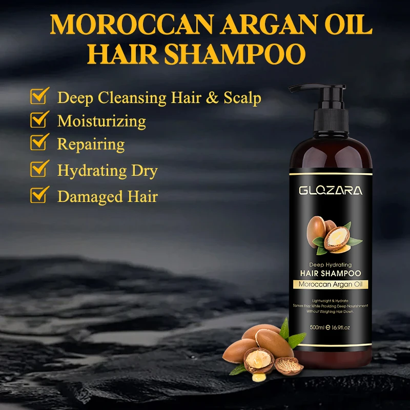 Private Label Professional Organic Unisex Hair Care Strengthening Shampoos Anti Dandruff Oily Moroccan Argan Oil Hair Shampoo