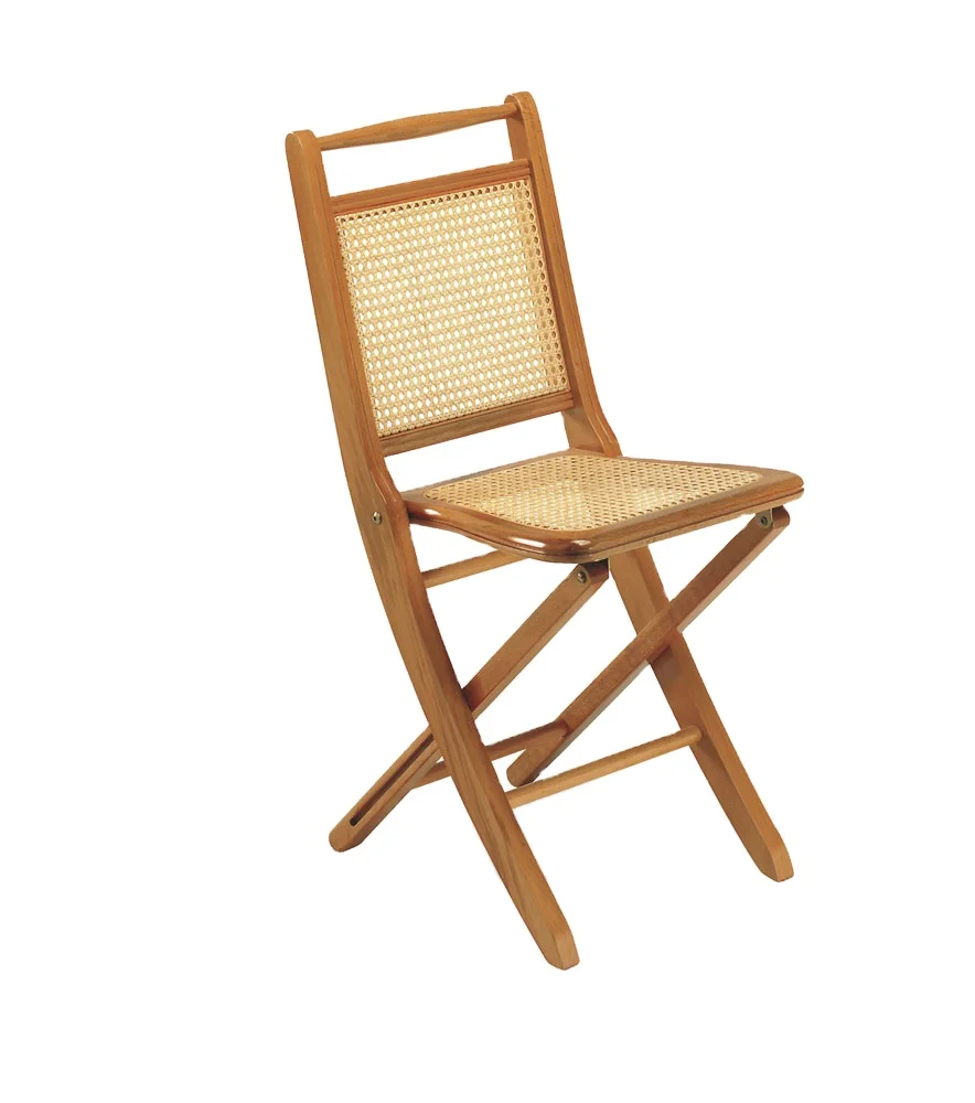 STYLISH FOLDING CHAIR PAOLA BACK SEAT RATTAN CANE