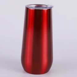 Hot sell 16oz powder coated double wall stainless steel wine tumbler insulated vacuum egg shape mug wine with lid