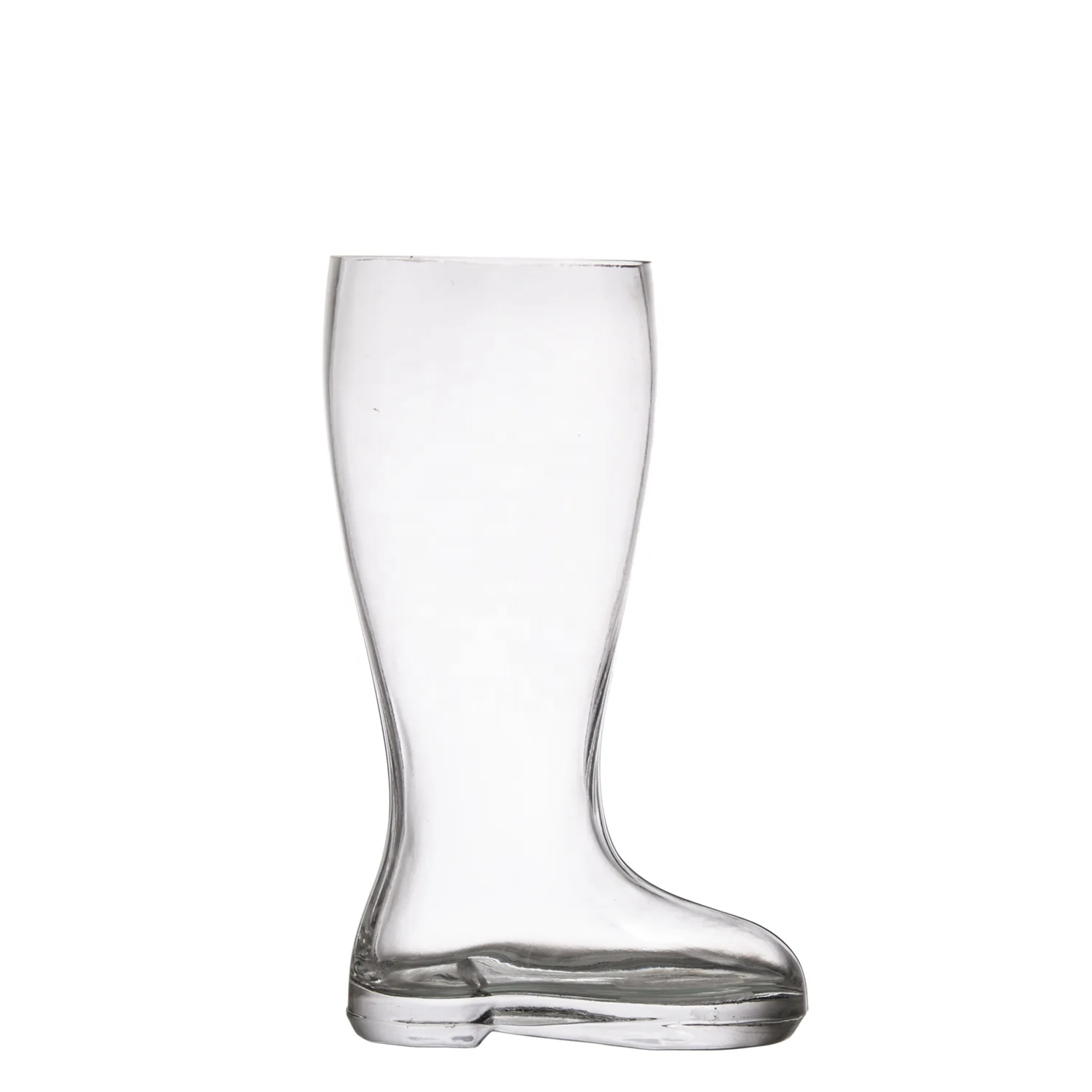 Clear handmade cheap shoe shape beer glass mug